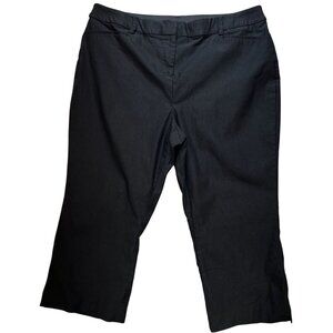 Lane Bryant Women's Cropped Pants Flat Front Elastic Waist Size 20 Black